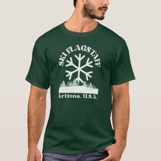 Pastel Ski Flagstaff Arizona Witte Tekst Ski Skisp T-shirt