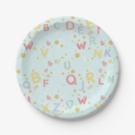 Pastel Sky ABCs & Hearts Papieren Bordje