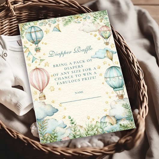 Pastel Sky Adventure Diapper Raffle Informatiekaartje