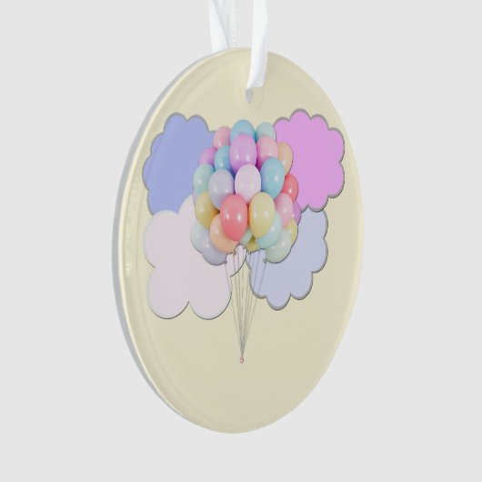 Pastel Sky and Balloons Acrylic Ornament (voorkant)