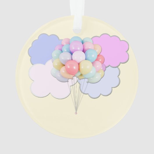 Pastel Sky and Balloons Acrylic Ornament (achterkant)