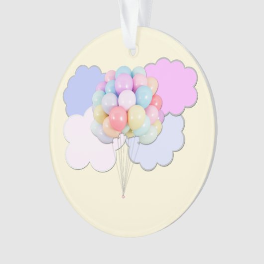 Pastel Sky and Balloons Acrylic Ornament (voorkant)