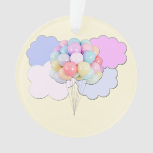 Pastel Sky and Balloons Acrylic Ornament (voorkant)