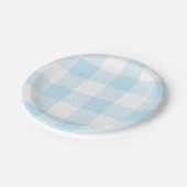 Pastel Sky Blue Gingham Pset Pattern Papieren Bordje (Gekanteld)