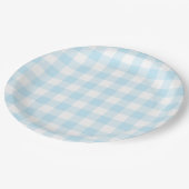 Pastel Sky Blue Gingham Pset Pattern Papieren Bordje (Gekanteld)