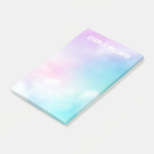 Pastel sky clouds moderne naam post-it® notes (Schuin)