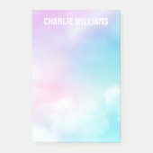 Pastel sky clouds moderne naam post-it® notes (Voorkant)