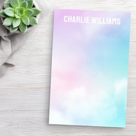 Pastel sky clouds moderne naam post-it® notes