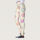 Pastel Sky Dreams - Maan, sterren en wolken patroo Leggings (Links)