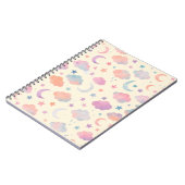 Pastel Sky Dreams - Maan, sterren en wolken patroo Notitieboek (Linkerzijde)