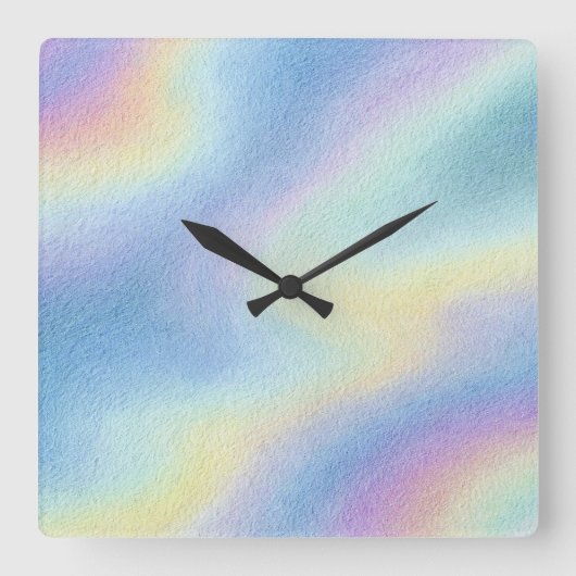 Pastel Sky Drift Vierkante Klok (Voorkant)
