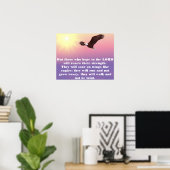Pastel Sky, Eagle, Hope Sterke Bijbel Verse Poster (Thuiskantoor)