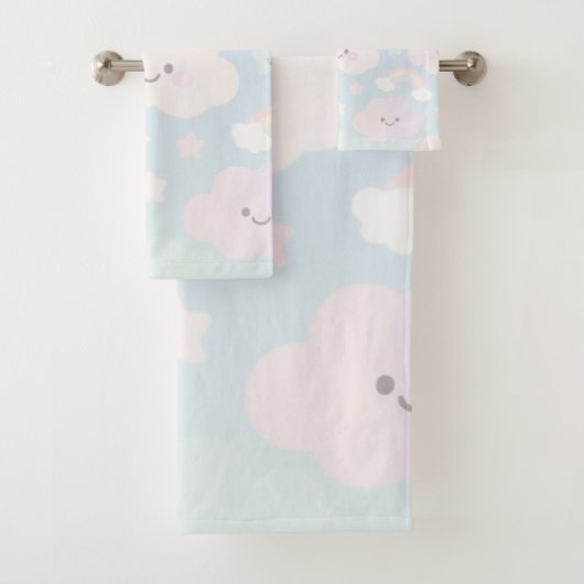 Pastel Sky Kawaii Towel  Bad Handdoek (Insitu)