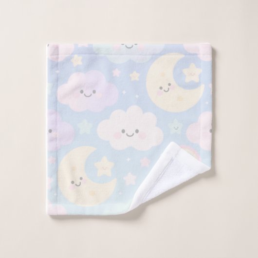 Pastel Sky Kawaii Towel Bad Handdoek (Wasdoekje)