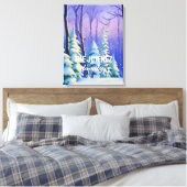 Pastel Sky met Waterverf Winter Custom Family Canvas Afdruk (Insitu (Slaapkamer))