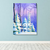 Pastel Sky met Waterverf Winter Custom Family Canvas Afdruk (Insitu (Houten vloer))