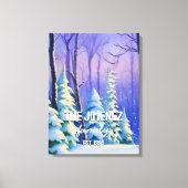 Pastel Sky met Waterverf Winter Custom Family Canvas Afdruk (Voorkant)