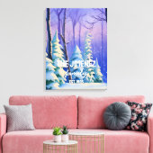 Pastel Sky met Waterverf Winter Custom Family Canvas Afdruk (Insitu (Woonkamer))