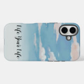 Pastel Sky Phone Case – "Leef je leven" Quote (Achterkant (horizontaal))