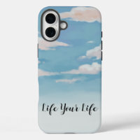 Pastel Sky Phone Case – "Leef je leven" Quote
