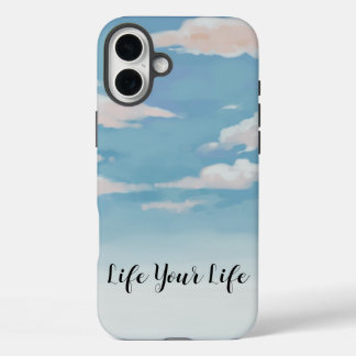 Pastel Sky Phone Case – "Leef je leven" Quote
