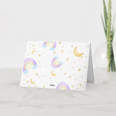Pastel Sky Rainbow Moon Star Baby shower Bedankkaart (Achterkant)