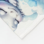 Pastel slapende draak fleece deken (Hoek)