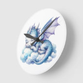 Pastel slapende draak ronde klok (Hoek)