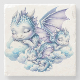 Pastel slapende draak stenen onderzetter