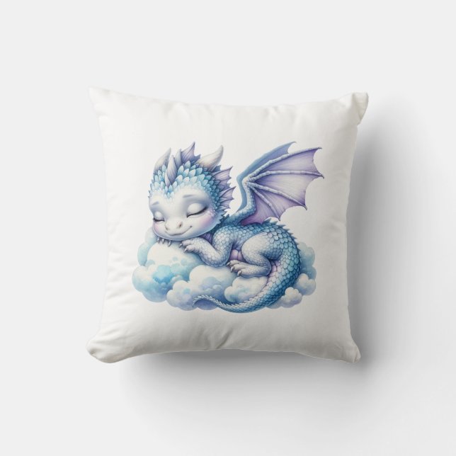 Pastel Sleeping Dragon Kussen (Voorkant)