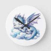 Pastel Sleeping Dragon Ronde Klok (Voorkant)