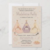 Pastel Sleepover verjaardagsfeestje voor meisjes Kaart (Voorkant)