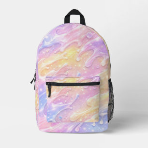 Pastel slijm druppels Cute holografisch sterrenste Bedrukte Rugzak