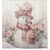 Pastel Sneeuwman Douchegordijn (Voorkant)