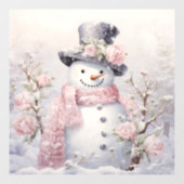 Pastel Sneeuwman Venster Cling Raamsticker (Vel)