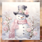 Pastel Sneeuwman Venster Cling Raamsticker (Vel 2)
