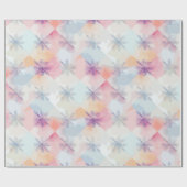 Pastel Sneeuwvlok Winter Vakantie Kerstpatroon Cadeaupapier (Vlak)