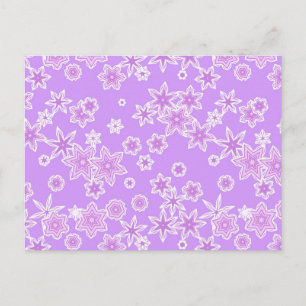 Pastel sneeuwvlokken tegen lavendel briefkaart