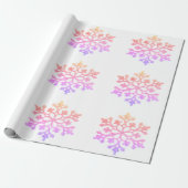 Pastel Sneeuwvlokken Wrapping Papier (Uitgerold)
