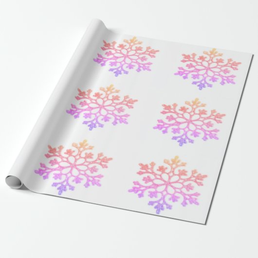 Pastel Sneeuwvlokken Wrapping Papier (Uitgerold)