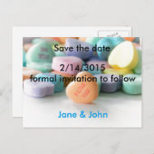 pastel snoep bruiloft , met uitzondering van date  aankondigingskaart (Voorkant / Achterkant)