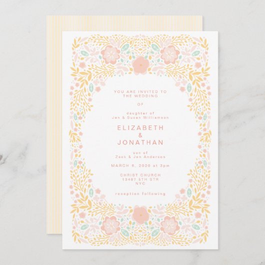 Pastel Snoep Floral Weddenschap Kaart (Voorkant / Achterkant)