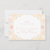 Pastel Snoep Floral Wedding RSVP-kaart RSVP Kaartje (Voorkant)