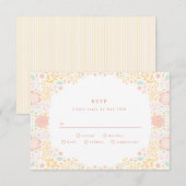 Pastel Snoep Floral Wedding RSVP-kaart RSVP Kaartje (Voorkant / Achterkant)