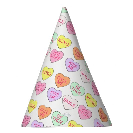 Pastel Snoep Harde Valentijnsdag Harten Snoep Feesthoedjes (Rechts)