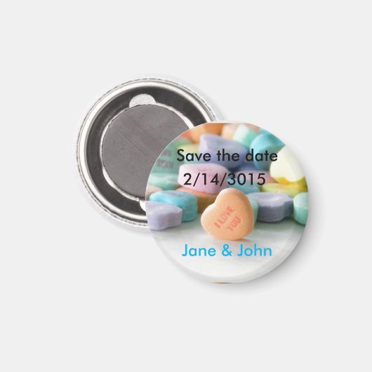 pastel snoep harten bruiloft behalve date magnet (Voorkant / Achterkant)