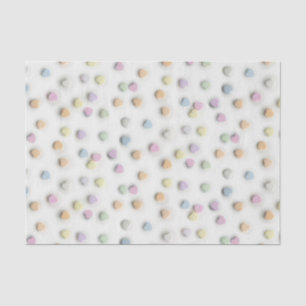 Pastel Snoep Harten op wit patroon Tissuepapier