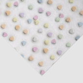 Pastel Snoep Harten op wit patroon Tissuepapier (Detail)