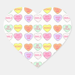 Pastel Snoep Harten Valentijnsdag gesprek Hart Sticker