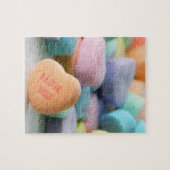 pastel snoep harten Valentijnsdag puzzle gift Legpuzzel (Horizontaal)